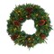 Nearly Natural Pre-Lit Mixed Pine Artificial Christmas Wreath, 24-Inch, Clear LED Lights